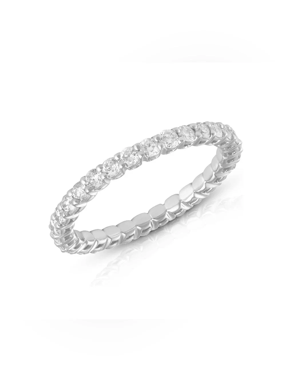 1 CTW Diamond Eternity Band Solid 14K Gold VS1 VS2 G-H Stackable Ring Women